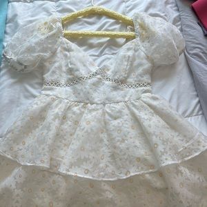 White sunflower dress